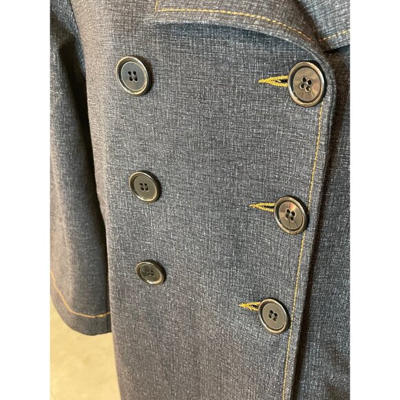 Eci New York NWT Womens Double-Breasted Jacket Grey Contrast Stitching Sz Large - Picture 5 of 11